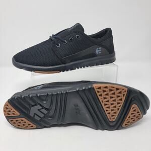 Etnies Mens Scout Black Black Gum Shoes Mens US Size 5.5